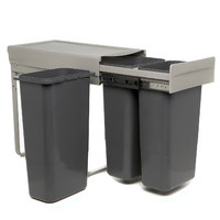 Корзина д/мусора выдвиж.3*9 л (фасад 300мм) направл. с довод., серый REJS AKS 111221 (снят с пр-ва)