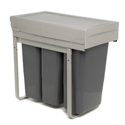 Корзина д/мусора выдвиж.3*9 л (фасад 300мм) направл. с довод., серый REJS AKS 111221 (снят с пр-ва)