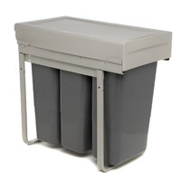 Корзина д/мусора выдвиж.3*9 л (фасад 300мм) направл. с довод., серый REJS AKS 111221 (снят с пр-ва)