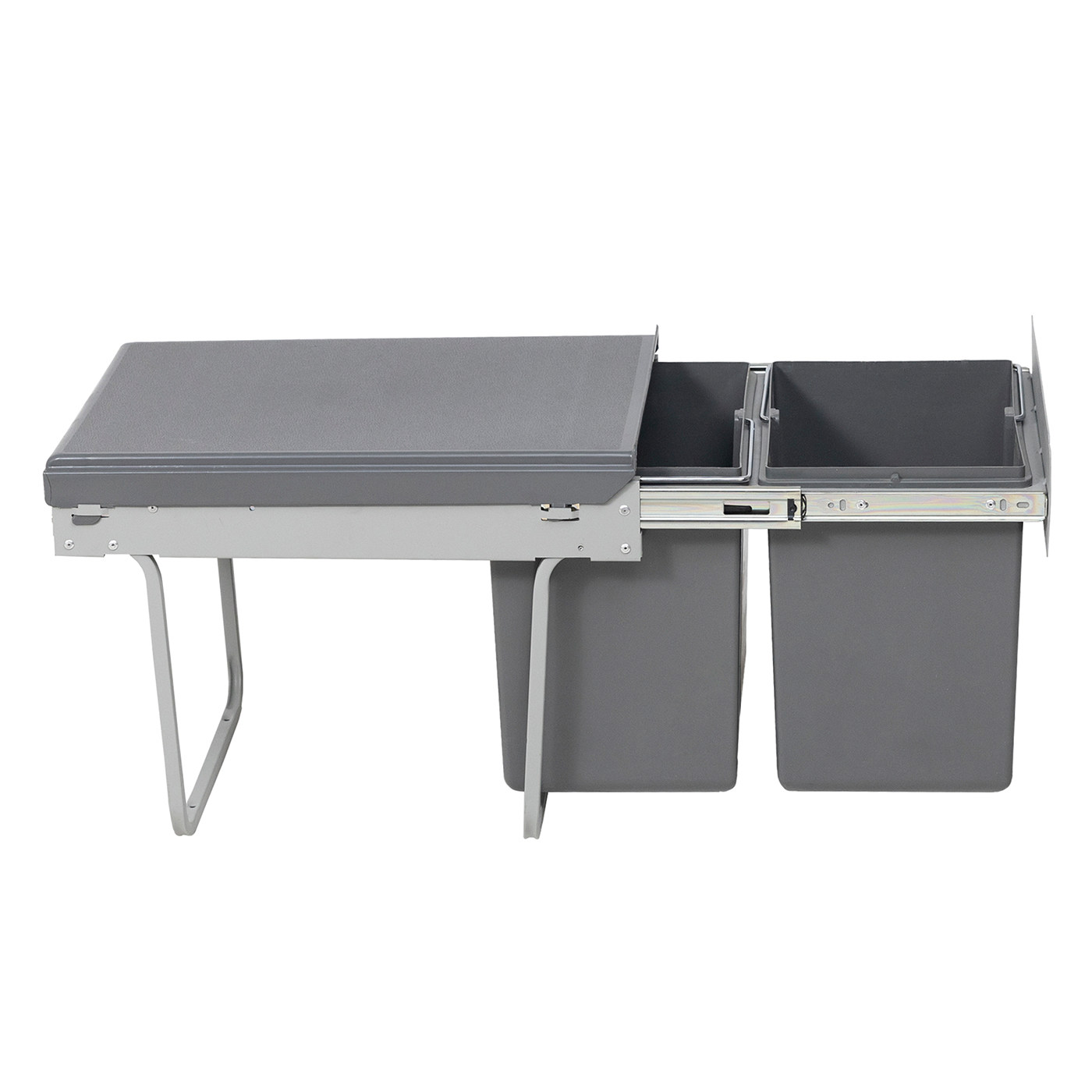 Мусорные контейнеры выдвижные 400 (2*18LT), серый AKS 90609