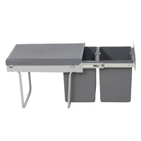 Мусорные контейнеры выдвижные 400 (2*18LT), серый AKS 90609