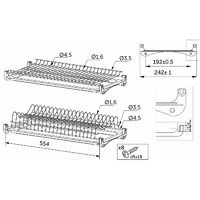 Корзина L600 с алюминиевым профилем хром (1уп1компл.) AKS 78259