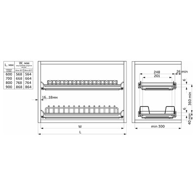 Сушка L-900 с профилем Графит AKS 89643