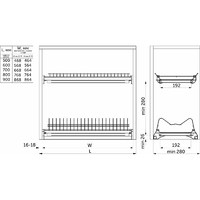 Сушка GRIDLI L-500, с профилем ДСП 16мм, стль, хром AKS 103254