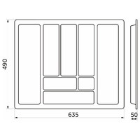 Лоток для столовых приборов 700, металлик 635*490 AKS  13437
