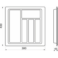 Лоток для столовых приборов 450 STANDARТ, 380*430 металлик AKS 104713
