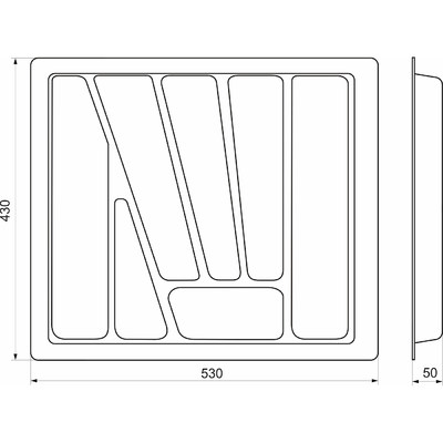 Лоток для столовых приборов 600 VERSO металлик 530*430 AKS 13444