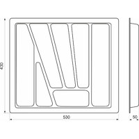Лоток для столовых приборов 600 VERSO металлик 530*430 AKS 13444