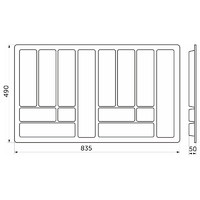 Лоток для столовых приборов 900 COMFORT 835*490 металлик AKS 13441