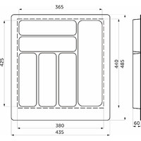 Лоток для столовых приборов 500, металлик 435*490 AKS 114058 (стар.арт.20078)