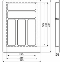 Лоток для столовых приборов 400 BASIC 315*485, белый AKS 113747