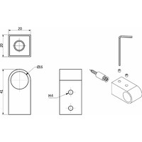 Держатель релинга простой, хром AKS  11374