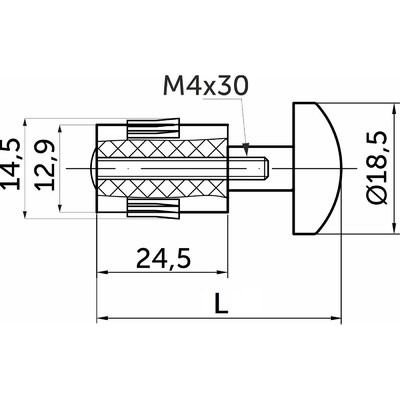 Заглушка релинга простая, хром AKS  22698