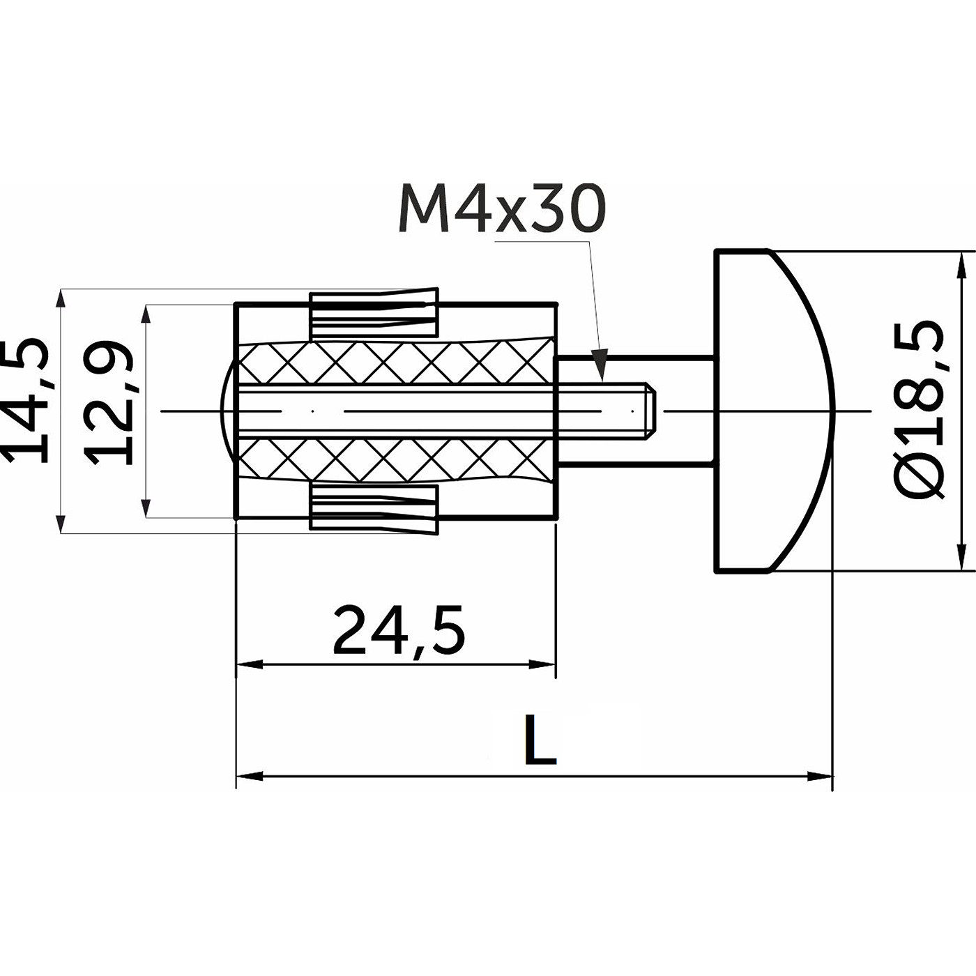 Заглушка релинга простая, хром AKS  22698