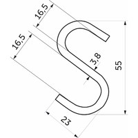 Крючок на рейлинг ХРОМ AKS 11365