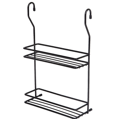 Корзина на рейлингдвойная малая, черный AKS 62744