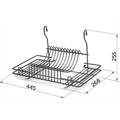 Корзина на рейлинг сушка, черный AKS 62751