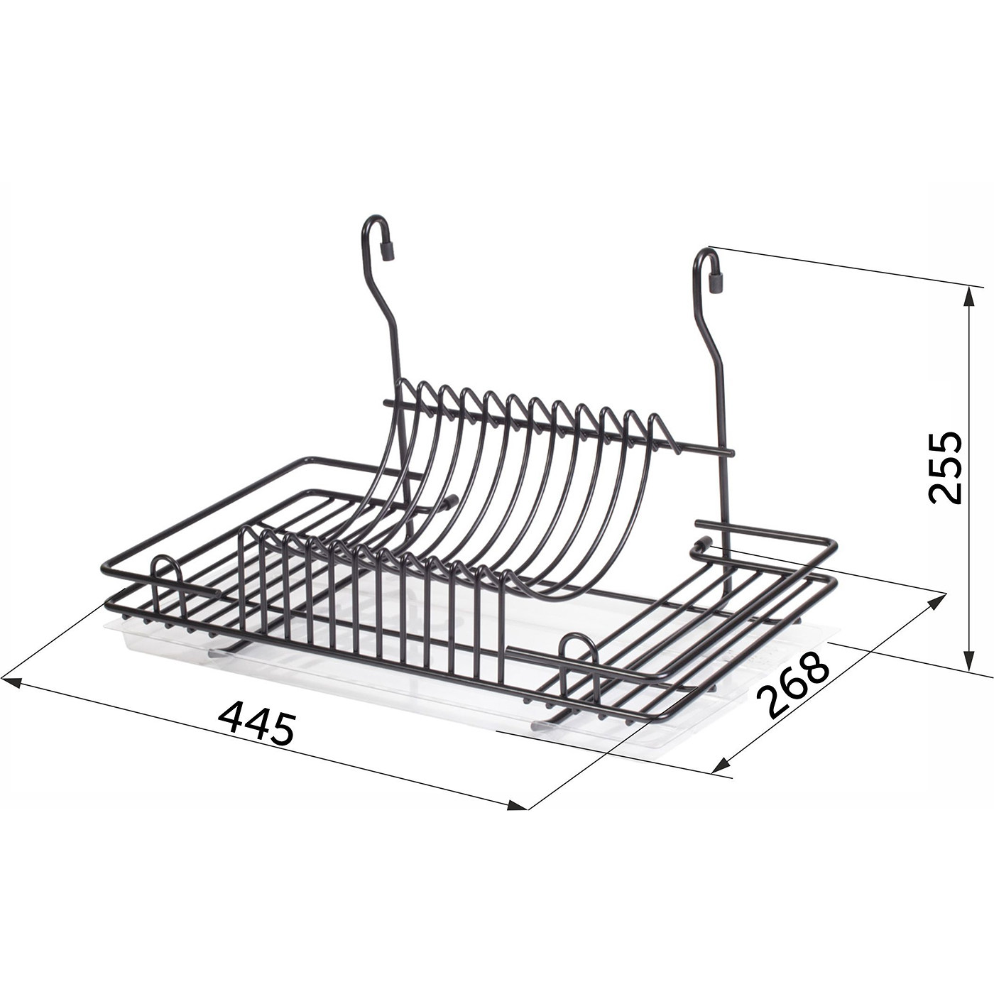 Корзина на рейлинг сушка, черный AKS 62751