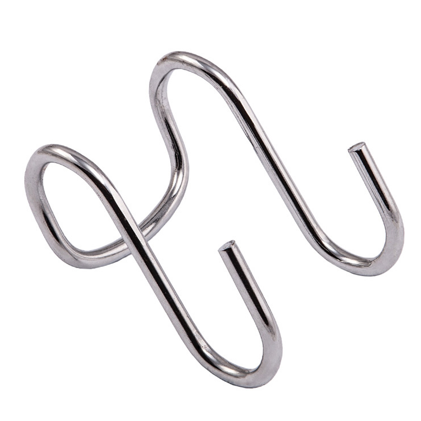 Крючок на рейлинг двойной ХРОМ AKS 11369