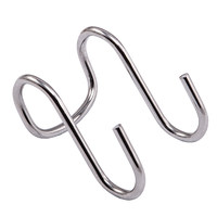 Крючок на рейлинг двойной ХРОМ AKS 11369