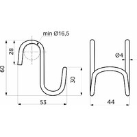 Крючок на рейлинг двойной ХРОМ AKS 11369