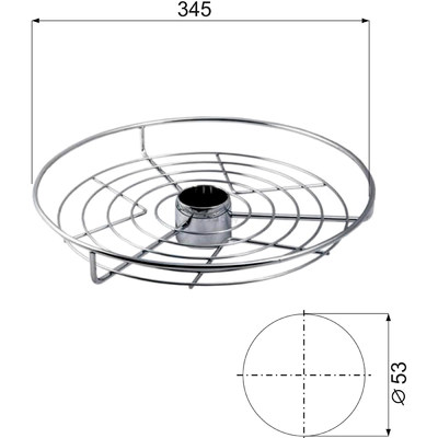 Корзина центральная d350 на трубу d50мм, хром AKS  12106