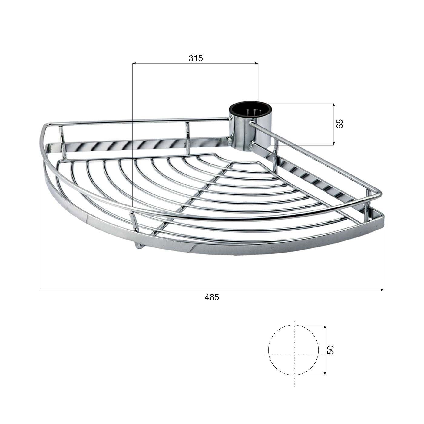 Корзина 120* на трубу AKS 17026