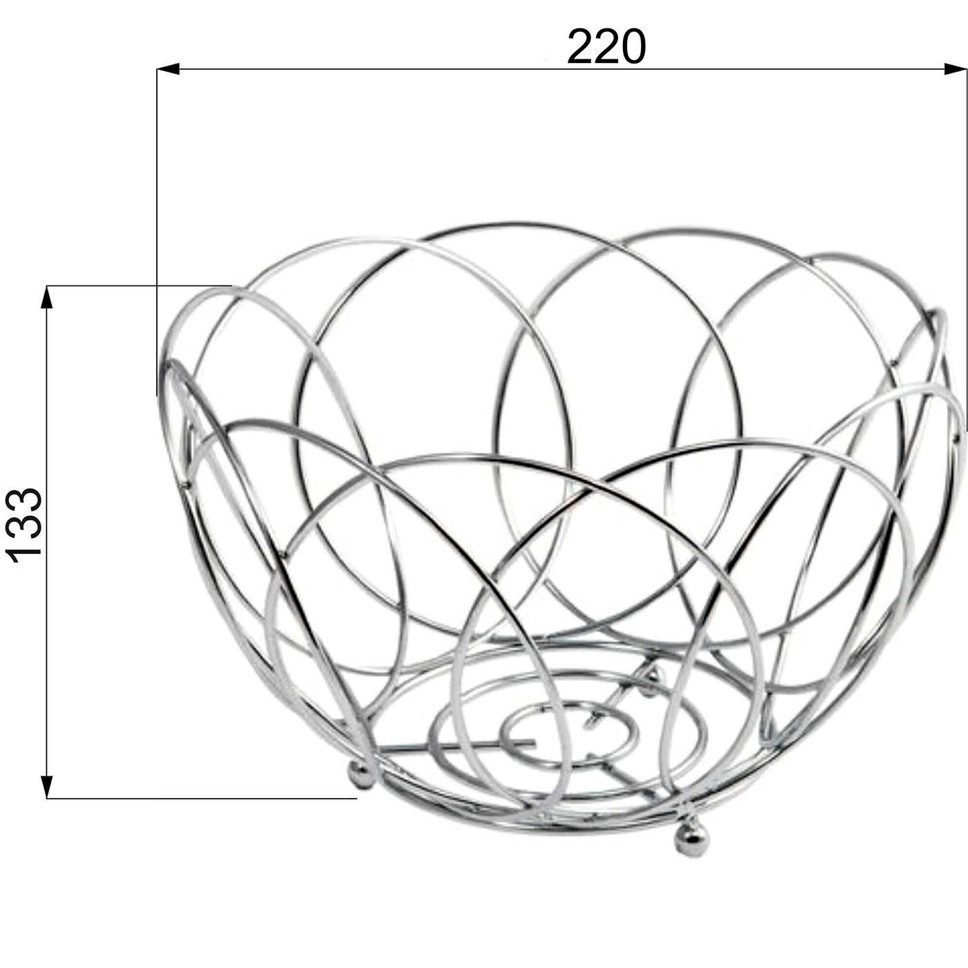 Корзина для фруктов хром AKS 11326