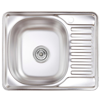 Мойка прямоугольная 580x480, матовый хром AKS  79189