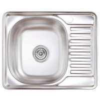 Мойка прямоугольная 580x480, матовый хром AKS  79189