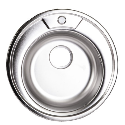 Мойка круглая D510 0,6 мм полированная + сифон AKS 79168