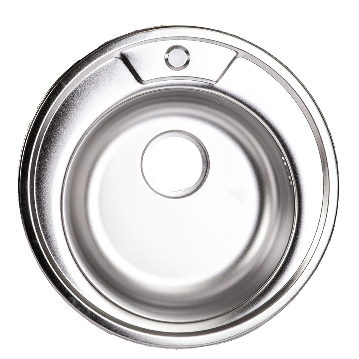 Мойка круглая D510 0,6 мм полированная + сифон AKS 79168