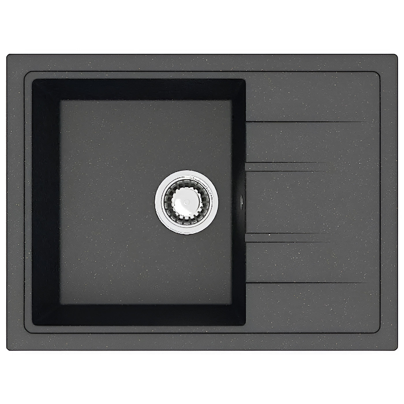 Мойка иск. камень черный + сифон AKS 87013