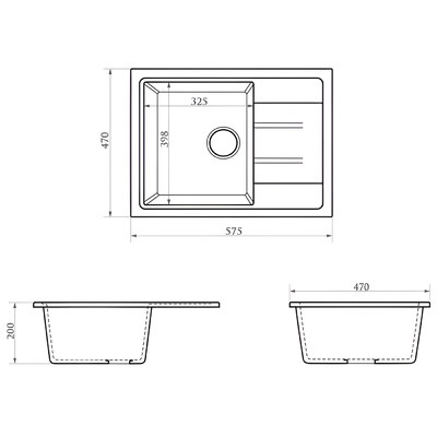 Мойка из искуственного камня BR-5850 (черный) AKS 87007