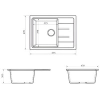 Мойка из искуственного камня BR-5850 (черный) AKS 87007