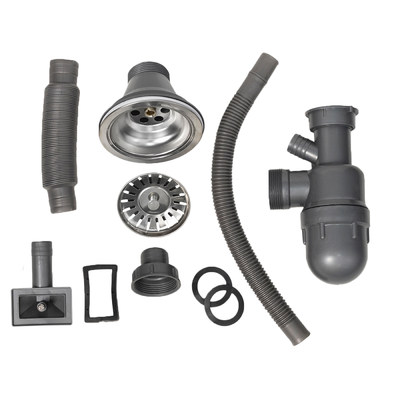 Мойка прямоугольная 0,8 мм 760*420 Матовый хром (полн. комплект )AKS 62711