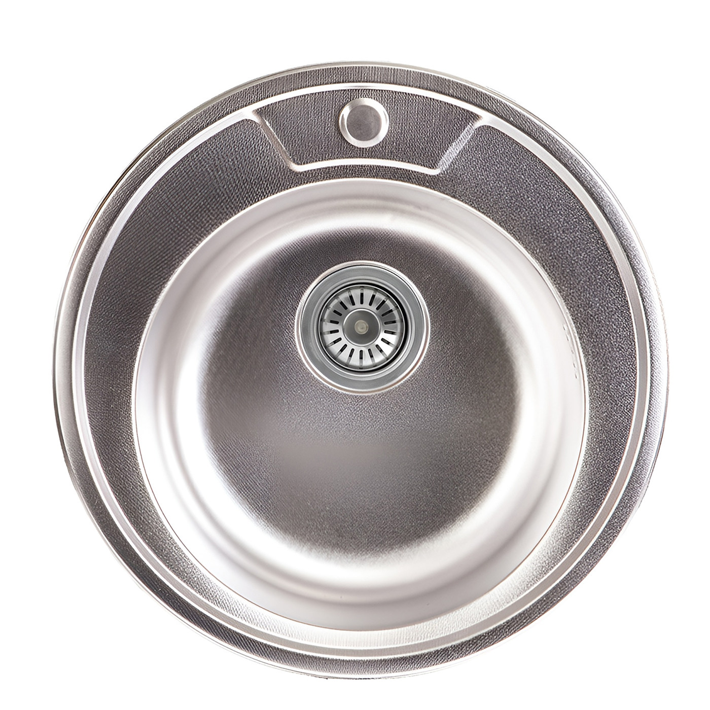 Мойка н/сталь круглая одночашевая d510 мм 0,8 мм декорированный хром AKS 10990