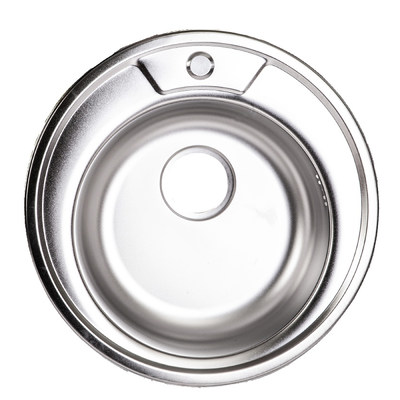 Мойка н/сталь, кругл. одночаш, d495мм, мат. хром, врезн AKS (0,8мм) 44749