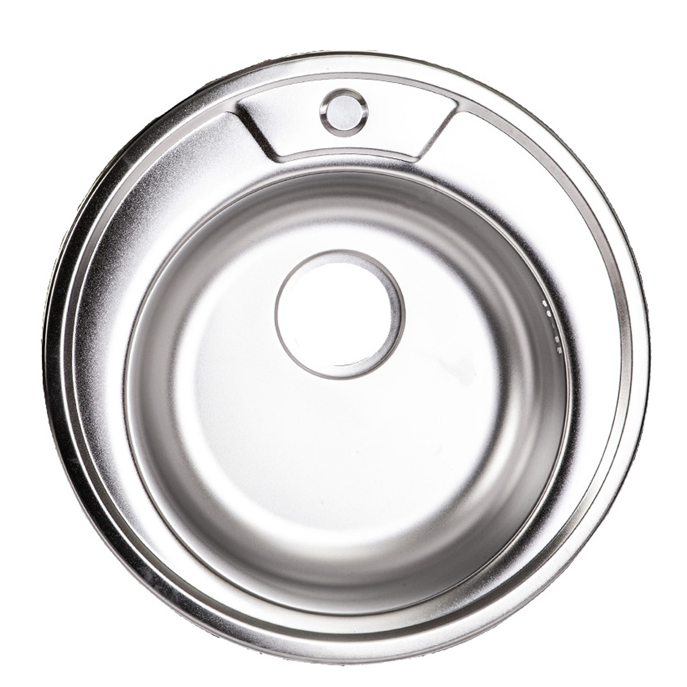 Мойка н/сталь, кругл. одночаш, d495мм, мат. хром, врезн AKS (0,8мм) 44749