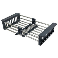 Коландер для мойки раздвижной, нержавеющая сталь, 290-475*227мм, черный, AKS 106705