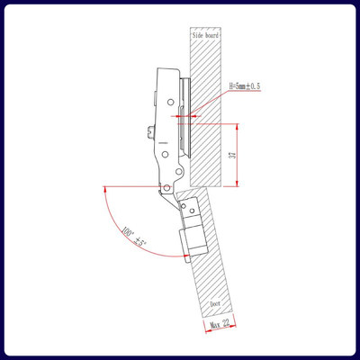 Петля с амортизатором EVA Advance soft 2way, накладная, clip on, 90/105*, 48мм (уп200 шт) 3981