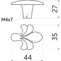 Ручка мебельная MILK кнопка, белый/золото AKS 45279