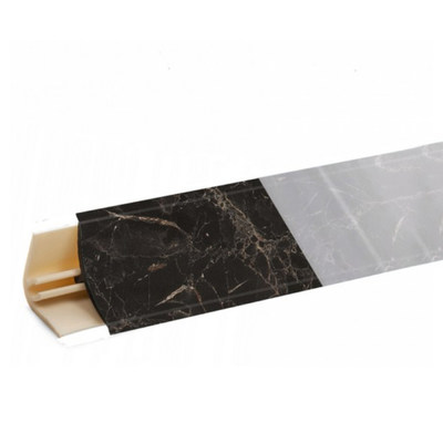 Плинтус Мрамор марквина черный глянец 4,2м № LB381-6094B