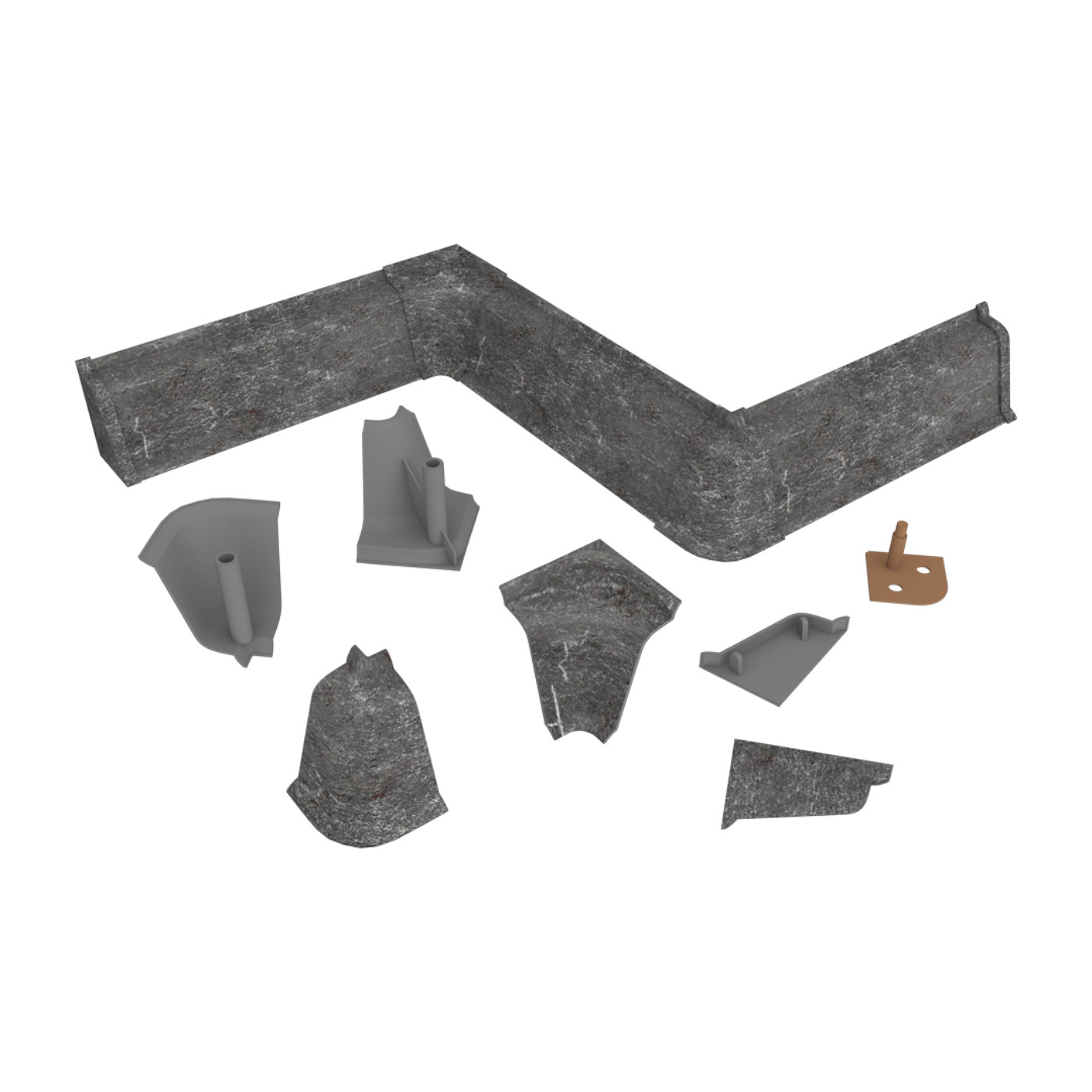 Комплект заглушек Мрамор марквина серый № LB37,38-6074 (крашенный)