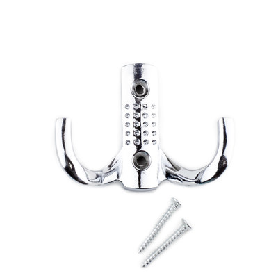 Крючок мебельный с точками  двух рожковый HE203СР   ПАРТНЕР