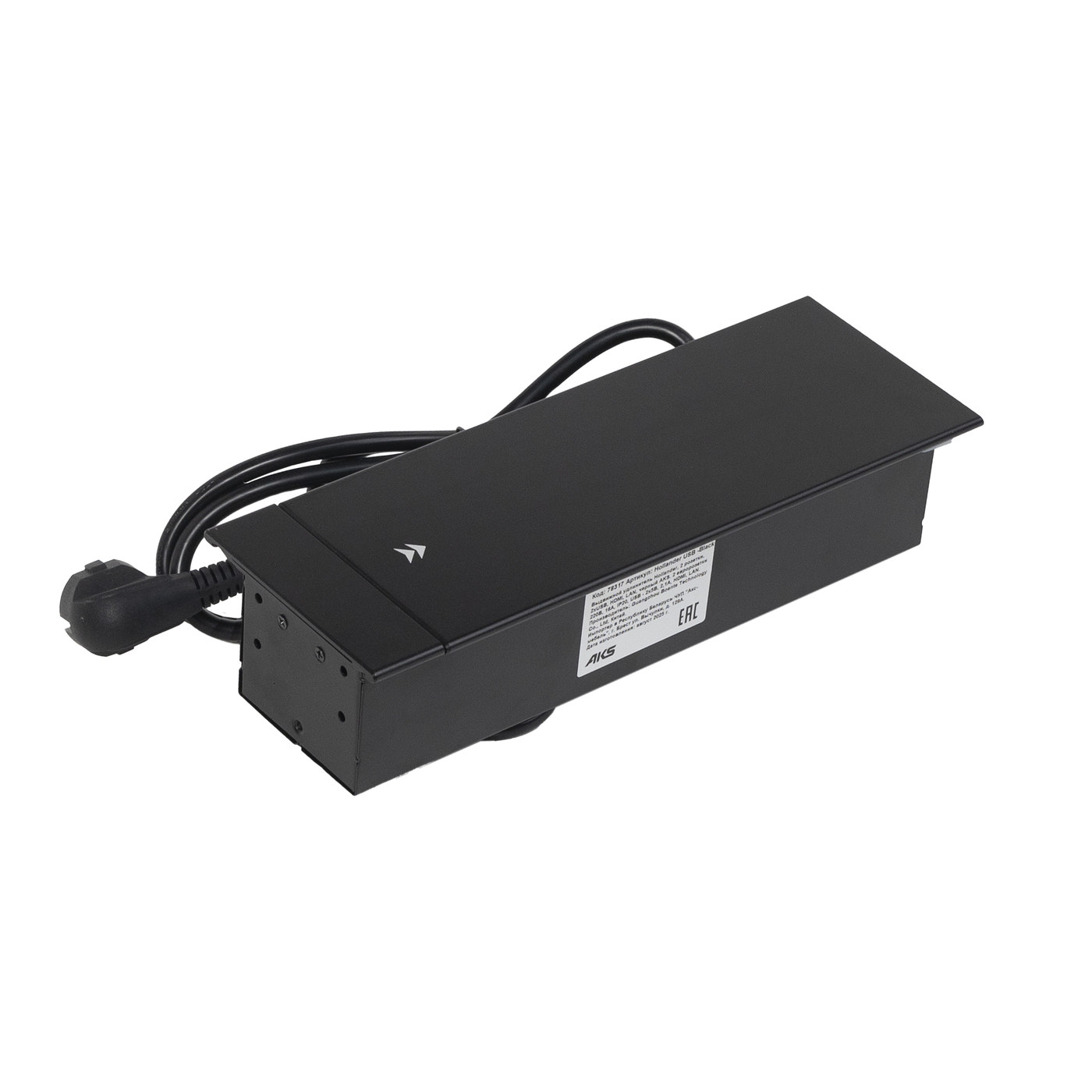 Выдвижной удлинитель 2 розетки/2 USB/HDMI/LAN 1,8м. черный AKS 78317