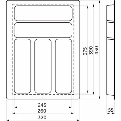 Лоток для столовых приборов 400 BASIC 320*430, серый AKS 113714