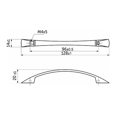 Ручка меб. скоба мет. UN90 96 мат. хром, AKS 23487