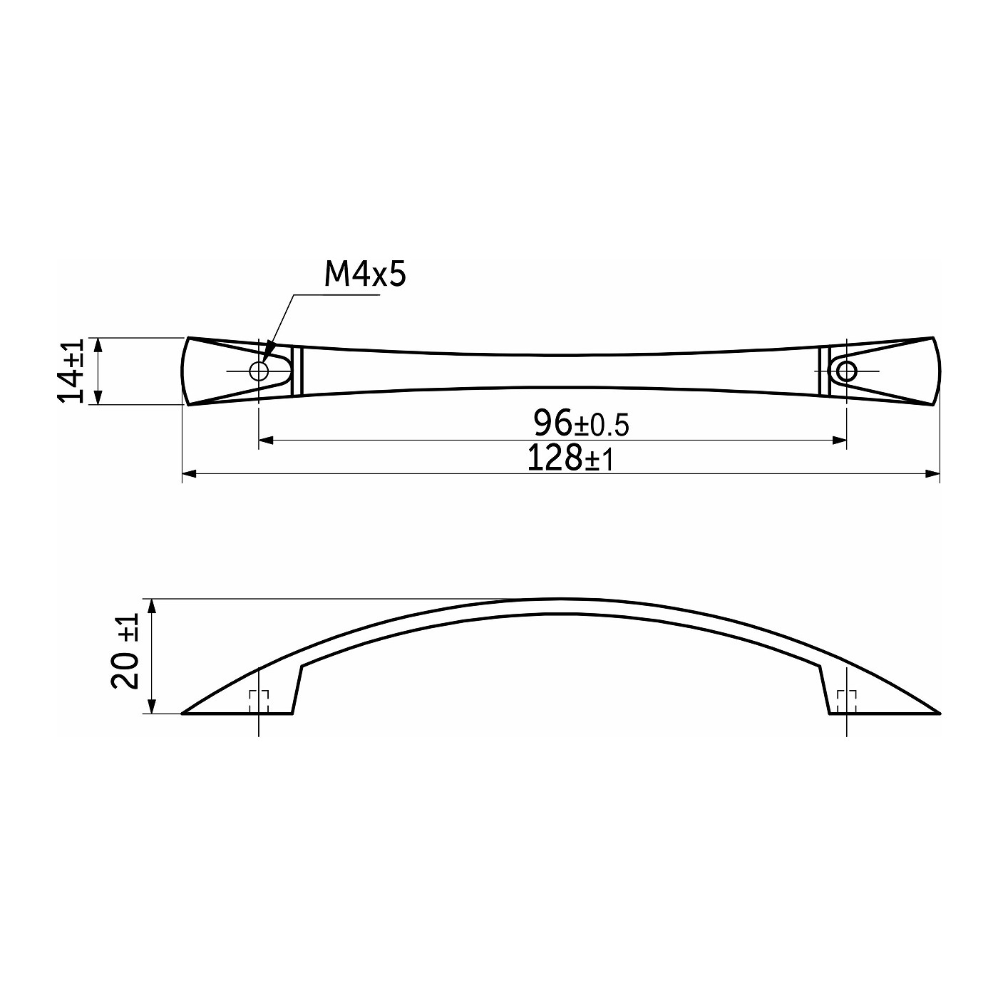 Ручка меб. скоба мет. UN90 96 мат. хром, AKS 23487