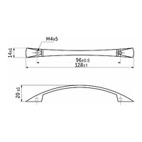 Ручка меб. скоба мет. UN90 96 мат. хром, AKS 23487